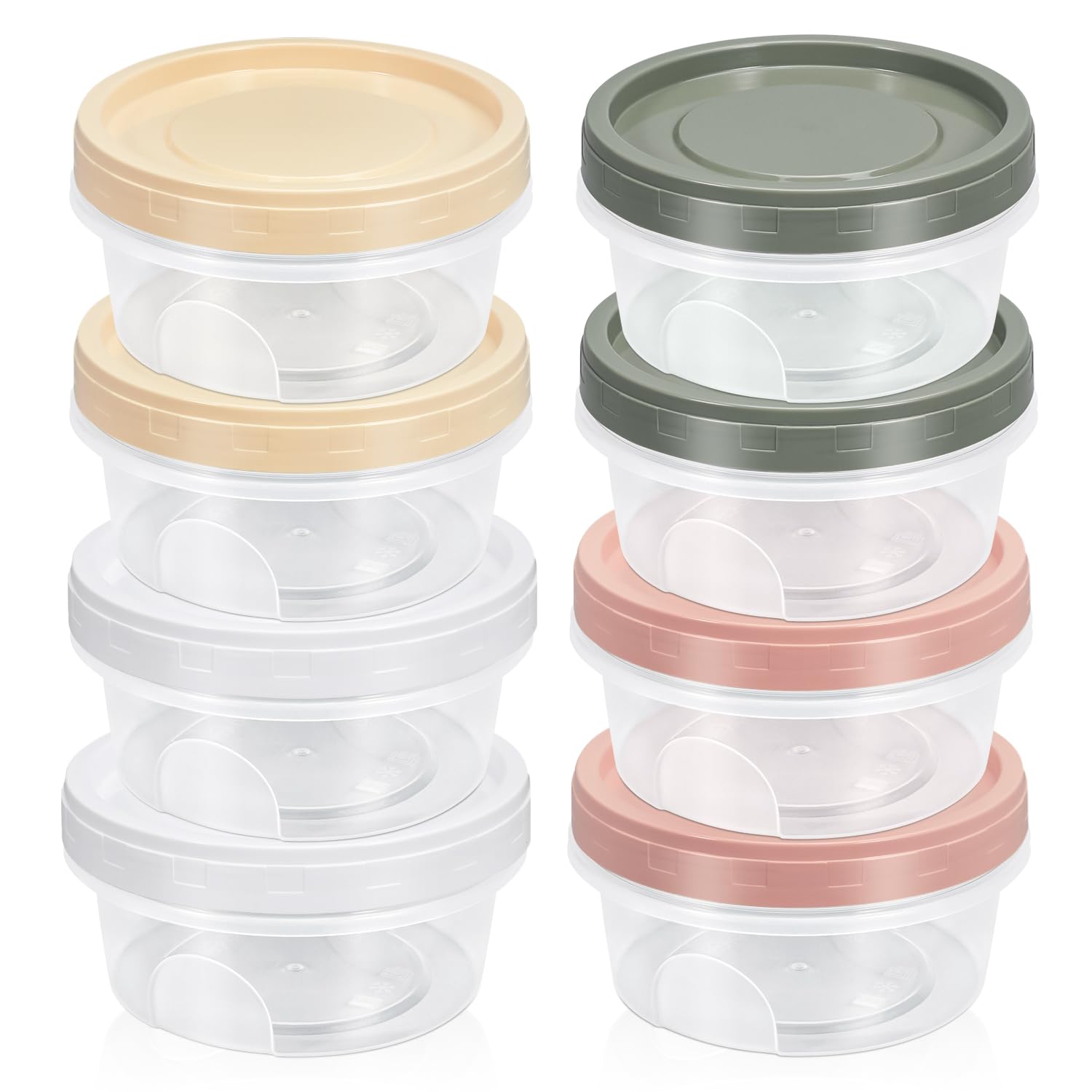 Photo 1 of ASEVAT 8-Piece Set 10 oz,Plastic Storage Containers With Lids Kitchen, Food Storage Containers with Lids, Microwave Safe Bowls With Lids,Freezer Safe Containers,Slime,Soup, Stackable Leak Proof