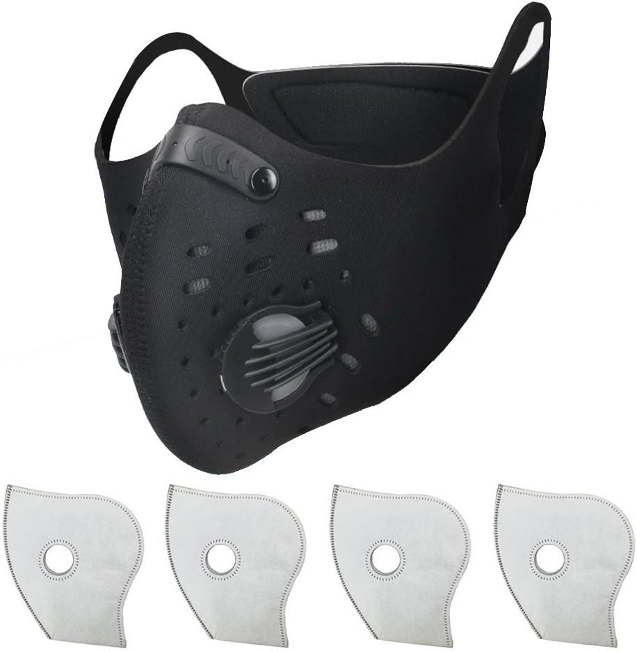 Simwell Dust Masks, Activated Carbon Dustproof Masks with Filter Allergy Mask for Running Woodworking House Cleaning and Gardening, Against Asthma, Pollen Allergies, PM2.5