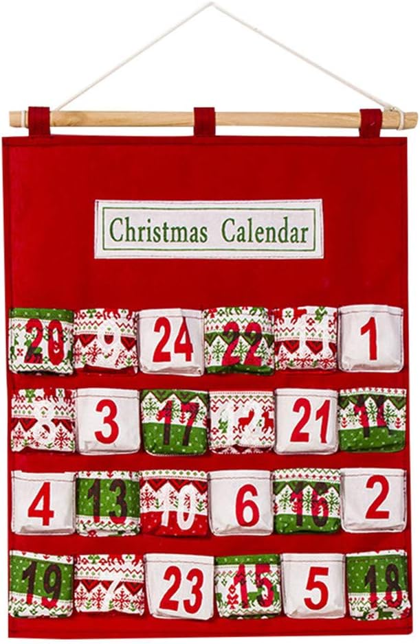 Merry to Christmas Advent Calendar Traditional Wall Hanging Decoration
