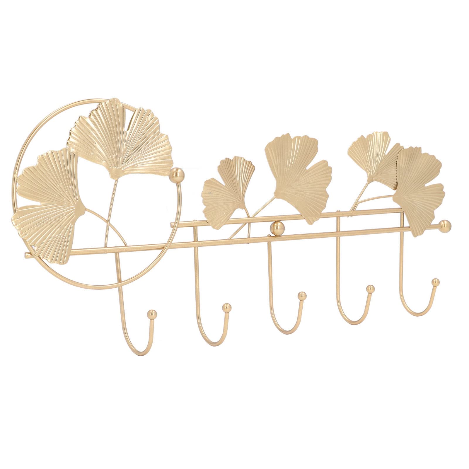 Jeanoko Wall Coat Rack Ginkgo Leaf Design Wall Hanging Shelf Wide Application Wall Mounted Coat Rack for Clothes Hat Keys