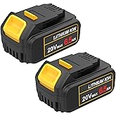 Powilling 2 Packs 20V Max Battery Replacement for Dewalt 20V Battery Compatible with Dewalt Battery DCB200 DCB205 DCB206 DCB2