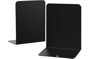 pindda Book Ends, 2 Pieces Metal Bookend for Shelves, Bookends for Heavy Books, Book Holders for Shelves, Desk Organizers, Book Dividers for Office, School, Bookstore, Home