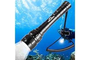 Willcrew DX30 3100 Lumens Diving Torch to 100m Depth, Diving Flashlight with 3* XPL LED, IPX8 Waterproof Underwater Flashlight Rechargeable Incl.2* Rechargeable Battery and Charger