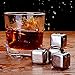 Food Grade Stainless Steel Whiskey Stones,Multi Color Ice Cubes,Bourbon Chilling Cubes, Cocktail Rocks Pack of 8 Whiskey Gift Set(4 Golden + 4 Silver Cubes) with Freezing Storage Tray and Tong