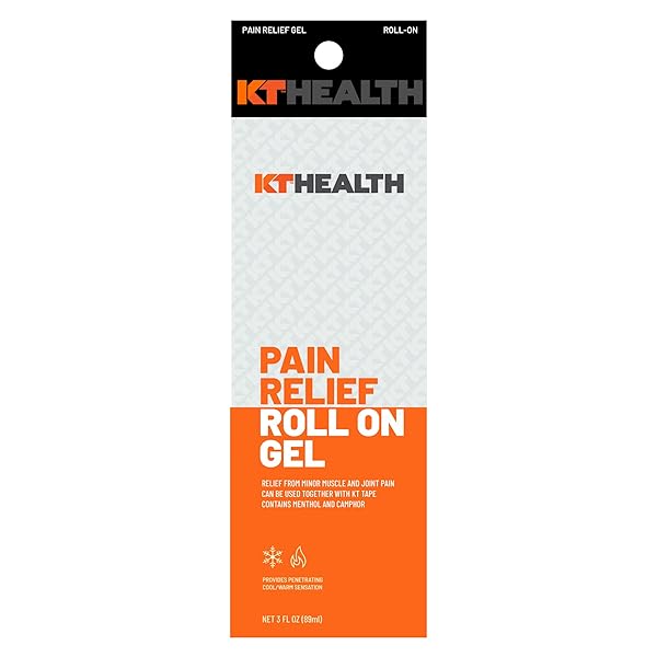 KT TAPE HEALTH, PAIN RELIEF GEL, TIME-RELEASED TOPICAL RELIEF FROM BACK PAIN, SCIATICA AND ARTHRITIS, 3.0 OZ ROLL-ON