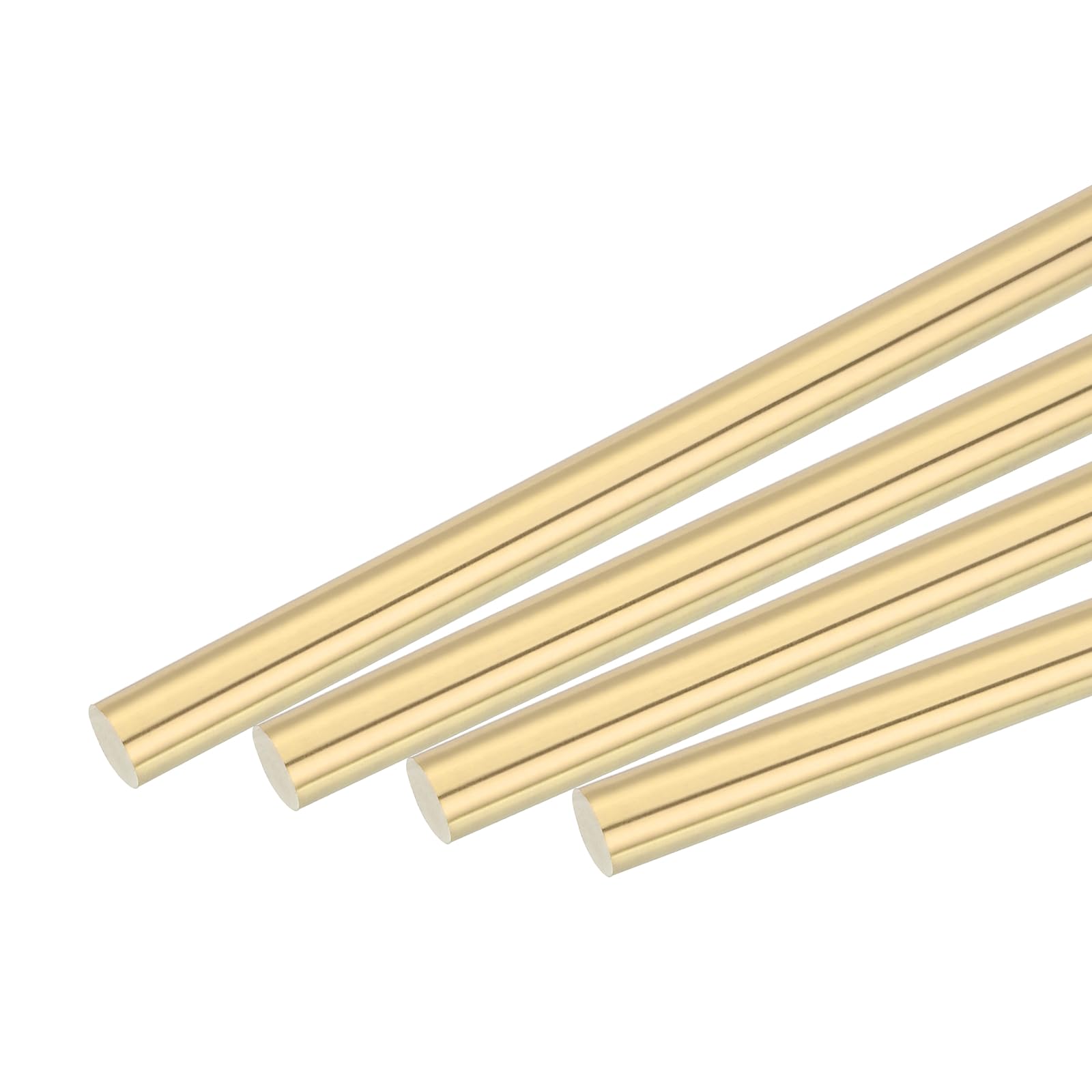 sourcing map Brass Rod,Brass Solid Round Rod 6.35mm/0.25inch Diameter 200mm Length Lathe Bar Stock for RC Model DIY Craft Pack of 4