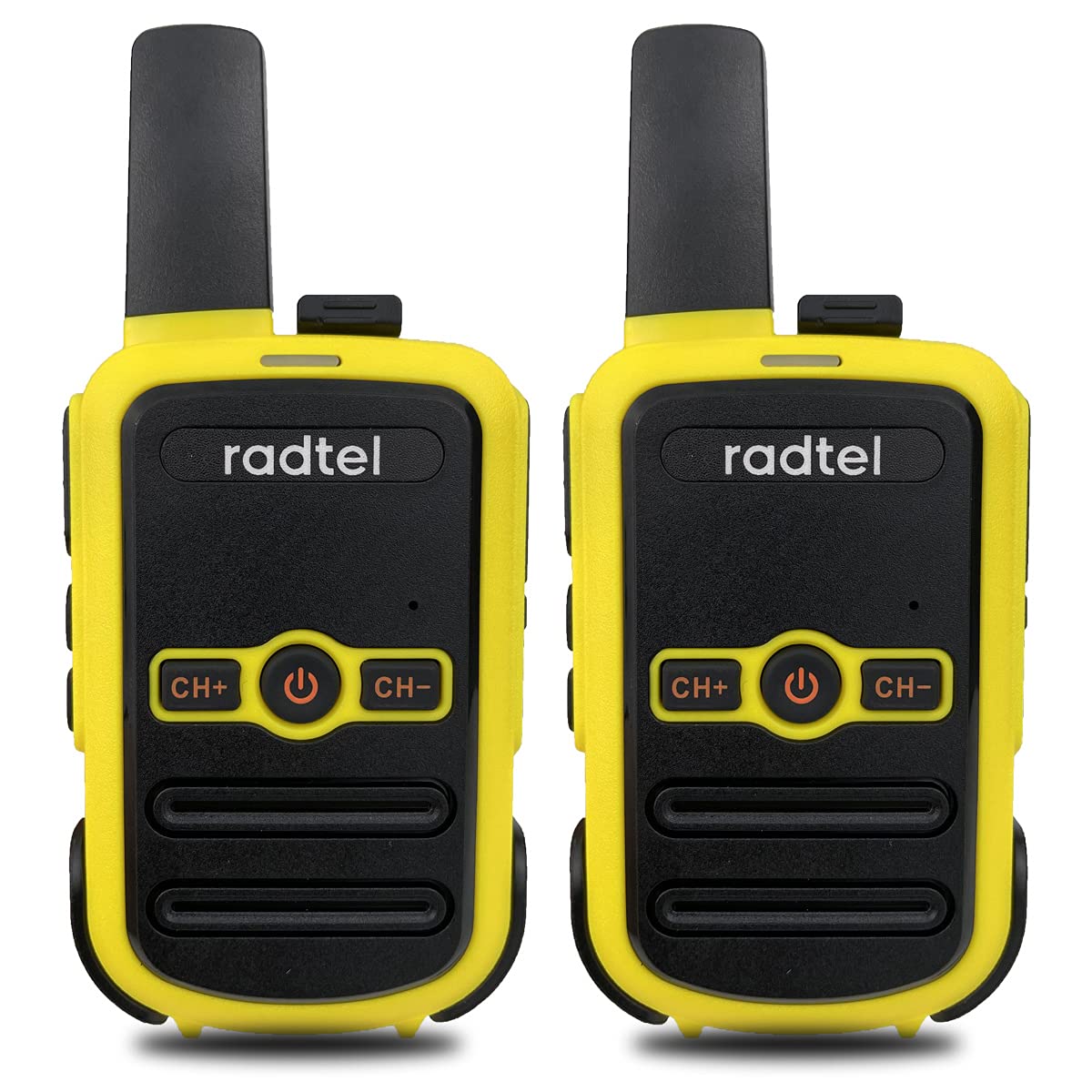 Radtel RT12 Rechargeable Walkie Talkies for Adults Long Range Handheld License Free PMR 446 Two Way Radio 16CH Handsfree VOX for Camping Hiking (Yellow)