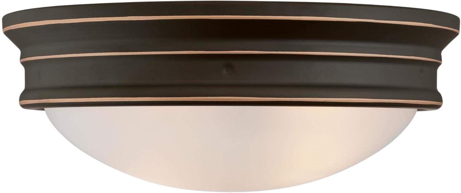 Westinghouse Lighting 6324100 Meadowbrook Two-Light Indoor Flush-Mount Ceiling Fixture, Matte Black Finish with Frosted Glass: Home Improvement