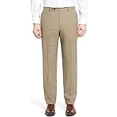 Men's Classic Fit Flat Front Dress Pants Expandable Waist Wrinkle Free Suit Pants for Men