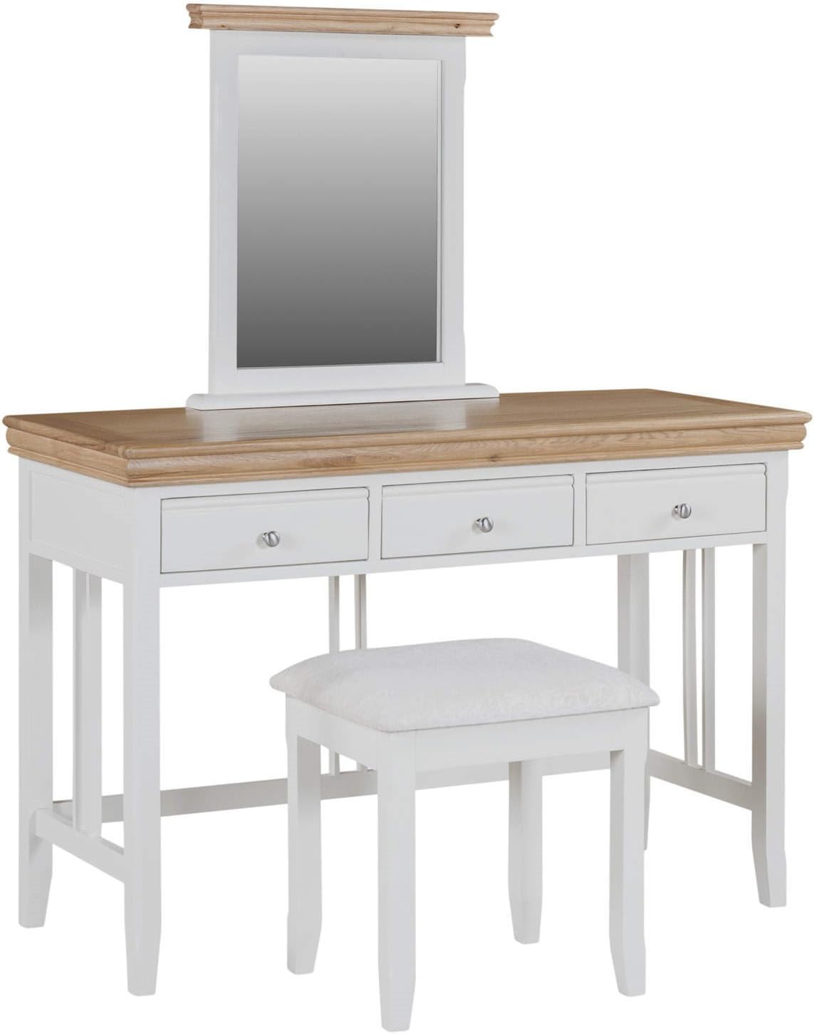 Charleston Two Tone Dressing Table in Solid Oak & Cream - Table Only
