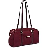 Dasein Faux Suede Shoulder Purses Retro Hobo Handbag Boston Style Bag East West Satchel for Women