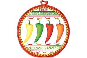 DOKKIA Tortilla Warmer Taco 12 Inch Insulated Cloth Pouch - Microwavable Use Fabric Bag to Keep Food Warm (12 Inch, Chilli Pepper Fiesta Themed Taco Wrap Flour)