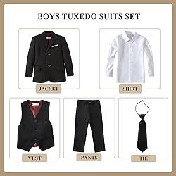 Laimi Duo Boys Suits Toddler Kids Black Suit for