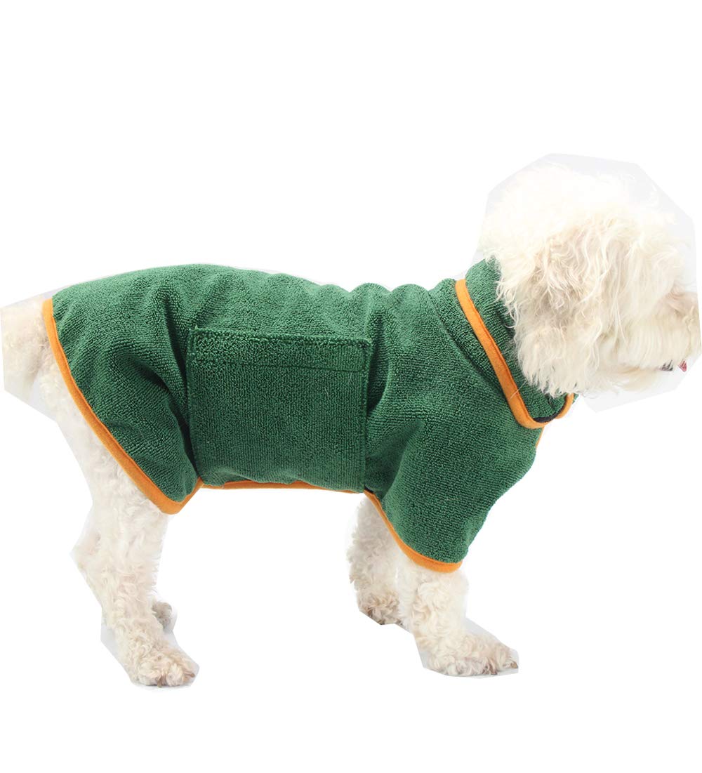 BT Bear Dog Bathrobe Microfiber Pet Bath Towels Super Absorbent Quick Drying Soft Adjustable Dog Clothes For Small Dogs Medium Dogs Large Dogs (S: Back Length-15.7")