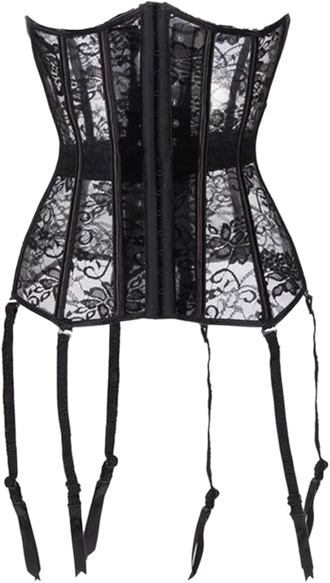 Shymay Women's Lace Waist Cincher Underbust Steel Boned