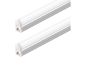 Barrina T5 LED Shop Lights, 4FT, 2200lm, 6500K (Super Bright White), 20W, Utility Garage Lighting, Ceiling and Under Cabinet Light, Corded Electric with ON/Off Switch, 2 Packs