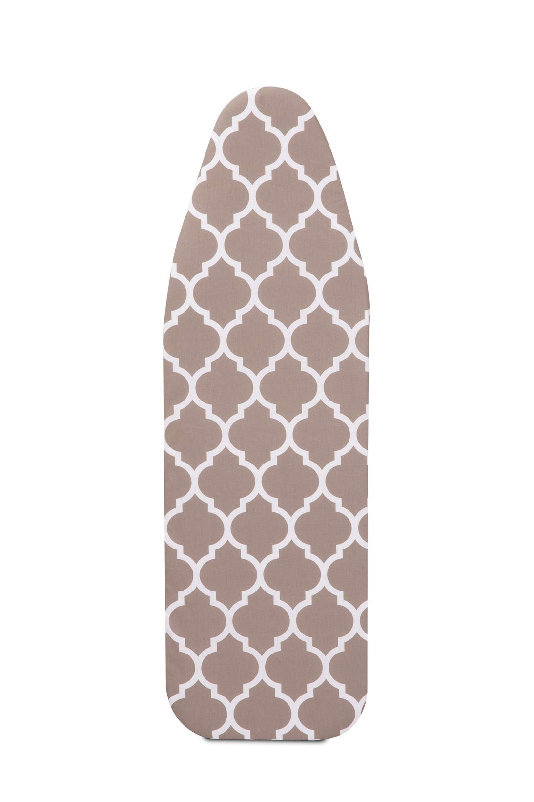 Mabel Home ironing Board Padded Cover, 100% Cotton, 54" x 15" - Light-Brown/White Patterned 34X134 Cm Replacement Ironing Board Cover
