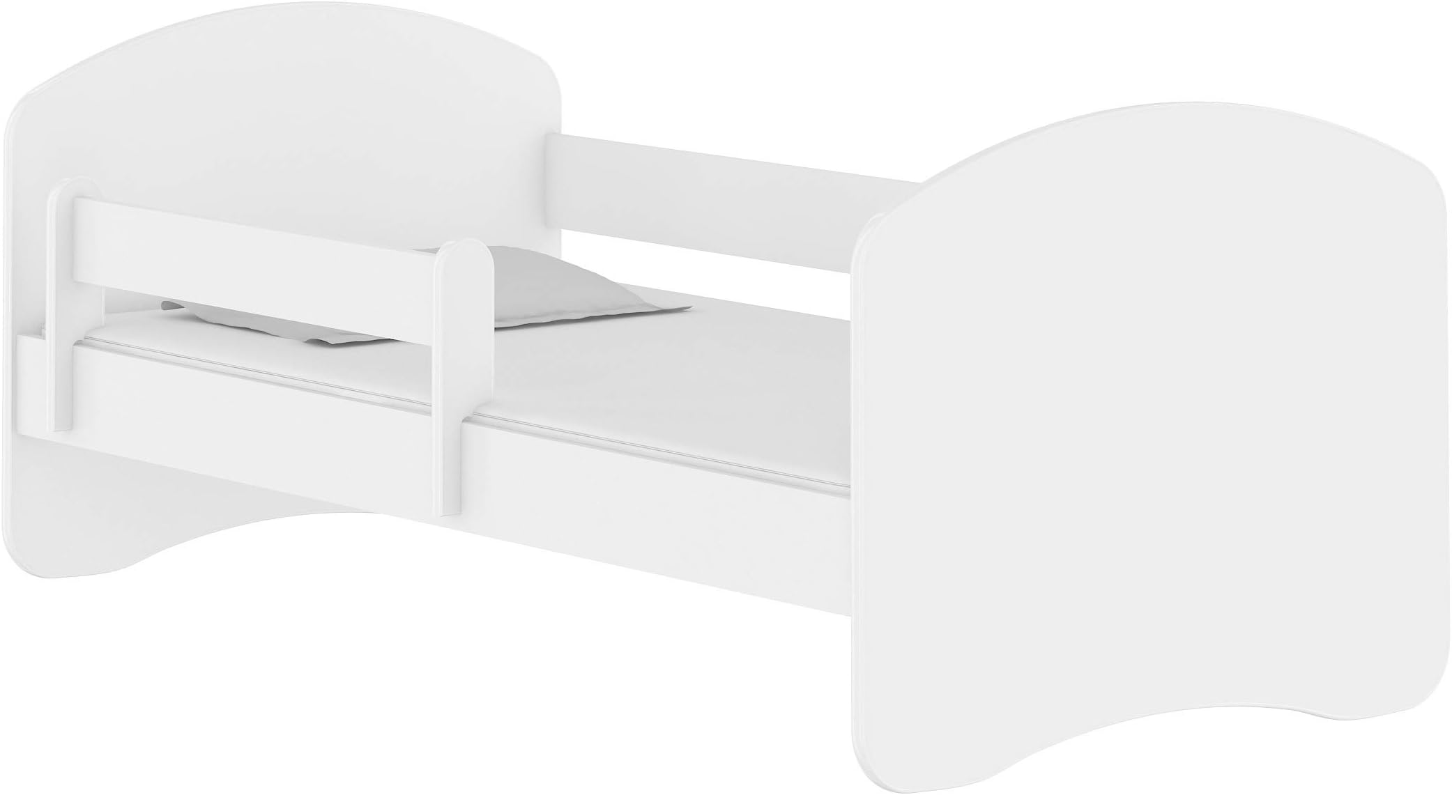 ACMA TODDLER CHILDREN KIDS BED + FREE MATTRESS DRAWER II WHITE (White, 140x70 cm)