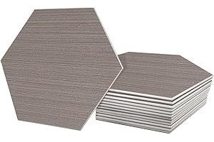 Avant Decor 30 Tiles | Stone Composite Hexagon Wood Grain | Peel and Stick Kitchen Backsplash Stick On Wall Easy DIY Installation 6" x 6.9"