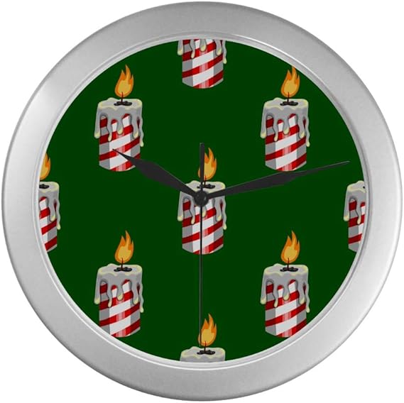 ALALAL Reloj de Pared Vela Redonda Fuego cálido Decoración Linda Reloj