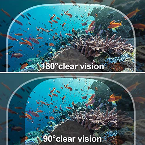 Full Face Snorkel Mask, 180°Panoramic View Free Breathing Foldable Tube Design, Anti-Leak Anti-Fog Snorkeling Diving Mask with Detachable Camera Mount & Adjustable Head Straps for Adult Black (S/M) - Thumbnail 4