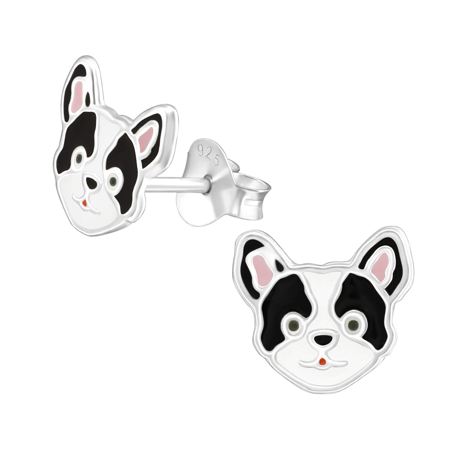 925 Sterling Silver Lightweight Hollow-Back Women 925 Sterling Silver French Bulldog Stud Earrings for Women & Girls – Everyday Jewellery Gift Boxed