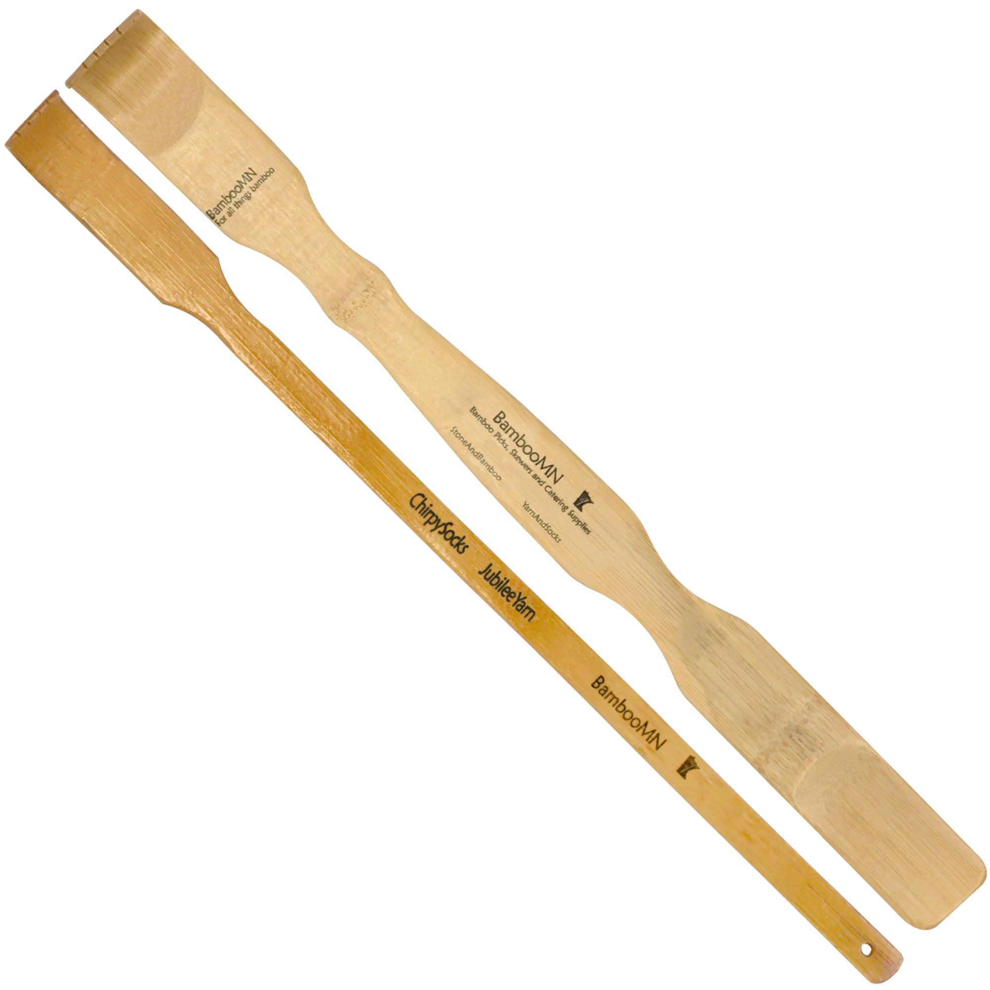 BambooMN 3 Pieces 17" Combination Bamboo Back Scratcher Shoe Horn Backscratcher Shoehorn + Free Travel Size Backscatcher