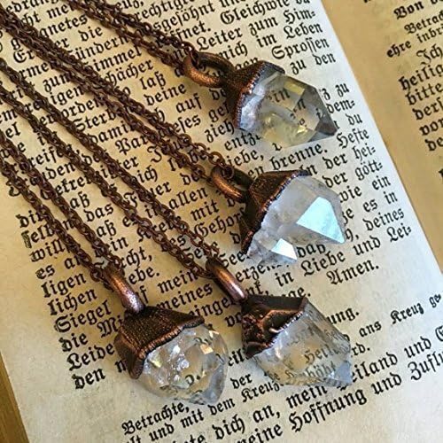 Artisan Handmade Raw Quartz Necklace Rough Crystal Herkimer Diamond Boho Jewelry
