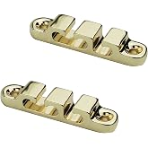 Guyker 2Pcs 3-String Retainer/String Guide for Electric Bass Head Retainer String Tree String Buckle Guide Groove Bass String SR5, Gold