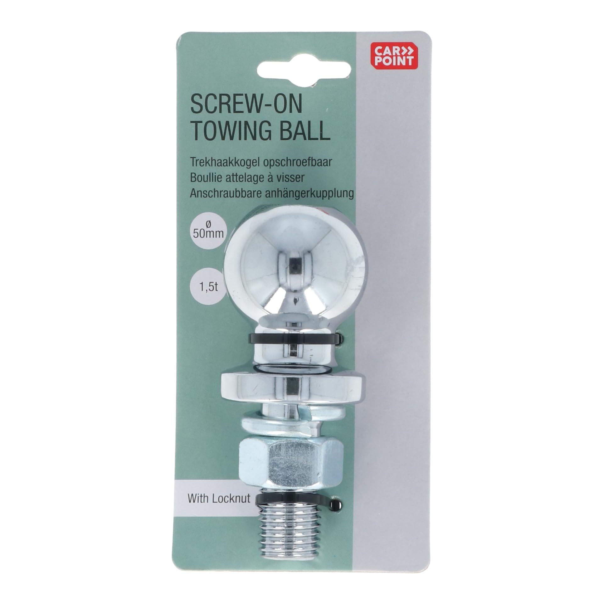Carpoint 25205 Screw-on towing ball 50mm (M22x1,75mm) - silver