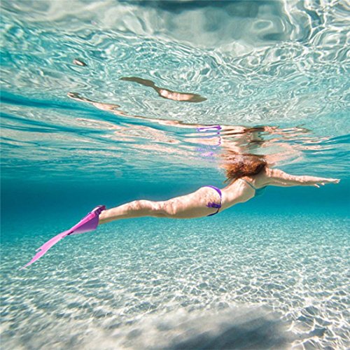 Chezaa Mermaid Mono Fin Swimming Mermaid Flipper Tails for Girls Kids with Monofin (Pink)