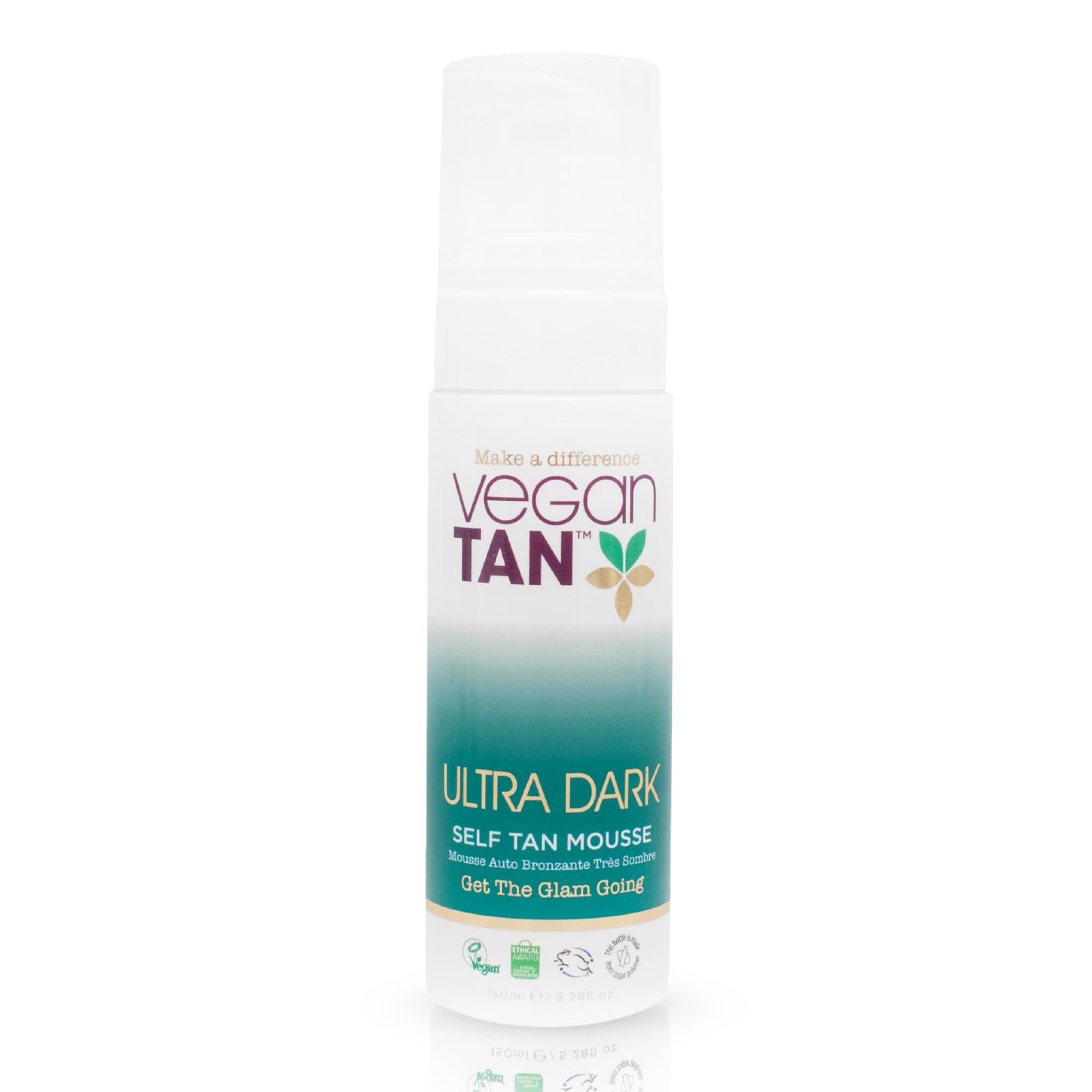 VeganTan Self Tan Mousse for Long-Lasting, Natural and Glowy Tan, Hydrates and Boosts Skin's Radiance, Streak-Free Application, Enriched with Aloe Vera, Ultra Dark 150ml