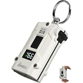 Rechargeable Keychain Flashlight with Digital Display, Dual Light Source | Small Flashlight with Digital Display, 3 Color Temperatures, 9 Modes and USB-C for Dog Walking, Camping &amp; Emergencies
