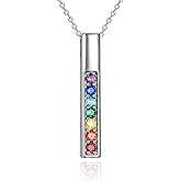 POPLYKE Chakra Necklace for Women 925 Sterling Silver Bar/Inifinity/Cross Necklace Mother Day Jewelry Gift for Women