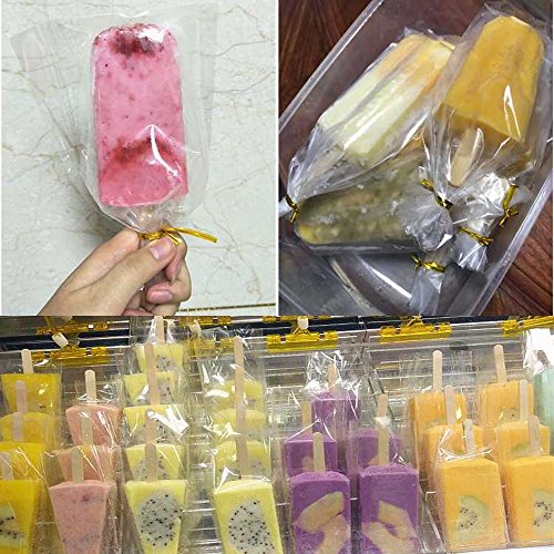 Pack of 2 ,3 Cavities Silicone Cute Ice Pop Mold with Lid,Ice Cream Maker Mold Cute Popsicle Mold with Sticks and Scouring Pad - Thumbnail 6