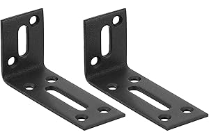 uxcell Adjustable L Corner Braces, 2Pcs 80 x 40 x 30mm Cold Rolled Steel L Corner Code, 90 Degree Slotted Angle Brace Bracket