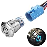 Quentacy 19mm 3/4" Latching Push Button Switch 12V