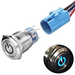 Quentacy 19mm 3/4" Latching Push Button Switch 12V