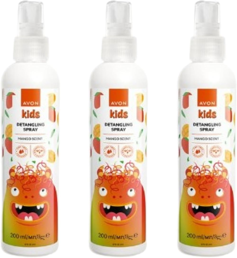 Avon Naturals Kids Hair Tamer Detangling Spray 3 x 200ml Mango