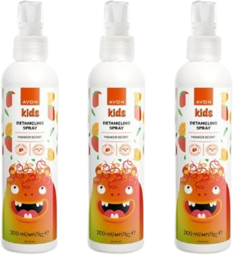 Avon Naturals Kids Hair Tamer Detangling Spray 3 x 200ml Mango