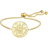 TEAMER Adjustable Tetragrammaton Pentagram Bracelet Solomon Talisman Pentacle Bracelet Protection Jewelry For Women Men