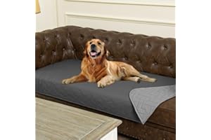Ameritex 100% Waterproof Dog Bed Blankets Double Sided Dog Couch Cover Knurling Pattern pet Bed Cover Reversible Furniture Couch Sofa Car for Puppy Kids (30x70 Inch(Pack of 1), Darkgrey/lightgrey)