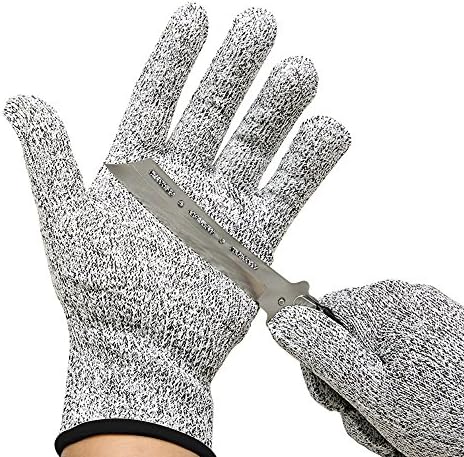 Fatmingo Cut Resistant Gloves, High Performance Level 5 Protection Food Grade Kitchen Glove for Hand Safety Cutting, Slicing, Chopping, Yard-Work, 1 Pair Medium