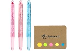 STATIONERY JP Pilot Hi-tec-c Coleto 3 Color Multi Pen Body Component, Dot Pattern, Rubber grip, 3-pack, Sticky Notes Value Set, Pen Body Only (No Refill Included)