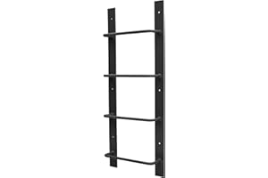 Redi-Exit Fire Escape Ladder – Ladders for Egress Basement Window Well Covers Outside, Small Ladder for Fire Emergency Home Safety, Ladder for Egress Window Steel (Black, 4 Rung)