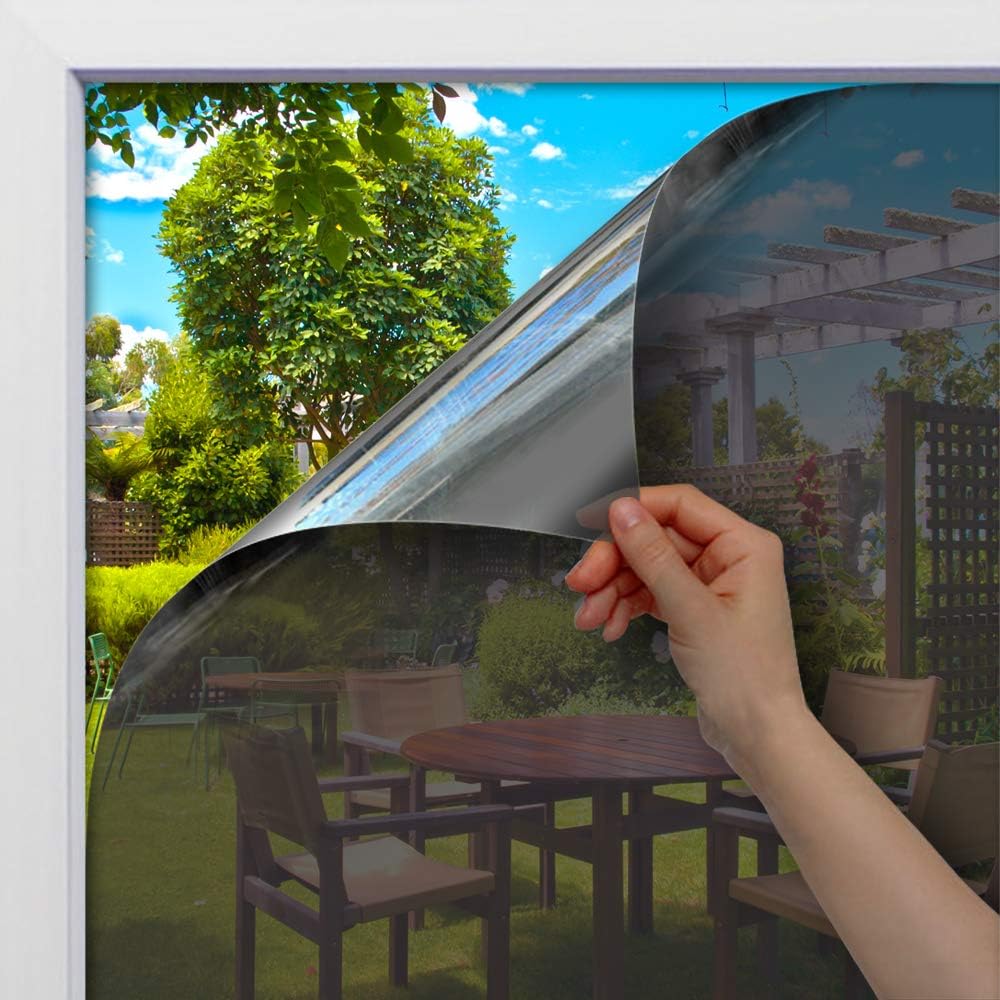 BDF 1SBK Static Cling NonAdhesive One Way Heat Rejection Daytime Privacy Window