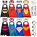Dropplex 8 Superhero Capes for Kids - Super Hero Toys & Costumes Birthday Party Supplies (Boys&Girls)