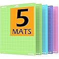 Xinart Cutting Mats for Cricut Maker 3/Maker/Explore 3/Air 2/Air/One(5Mats,12x12 Inch, Standard/Light/Strong/Fabric) Variety Adhesive Quilting Cricket Cutting Mats Replacement Compatible with Cricut