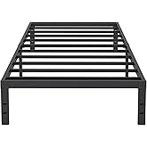 Cieemine 10 Inch XL Twin Bed Frames, Platform Metal Bed Frame Twin XL Size Heavy Duty Steel Slat Mattress Foundation, No Box Spring Needed, Easy Assembly, Noise-Free, Black