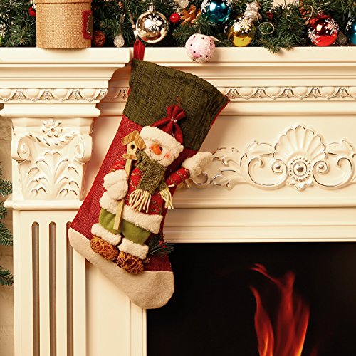 Codream Classic 3D Christmas Snowman Cartoon Stocking